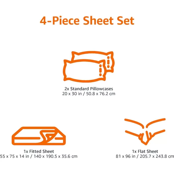 imageAmazon Basics 3 Piece Bed Sheets Set 100 Cotton Jersey Includes Super Soft Flat and Fitted Sheets Pillowcase 28 x 52 Inches Toddler White SolidOatmeal
