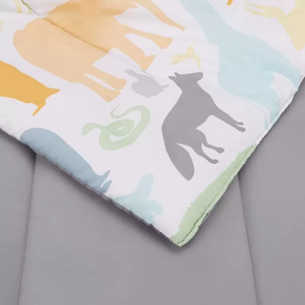 imageAmazon Basics Kids EasyWash Microfiber BedinaBag 5Piece Bedding Set Twin Animal Safari