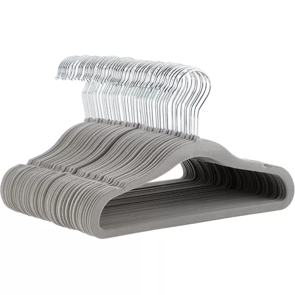 imageAmazon Basics Kids Velvet NonSlip Clothes Hangers babytoddler 116 Inches for baby clothes Pack of 30 GrayGray