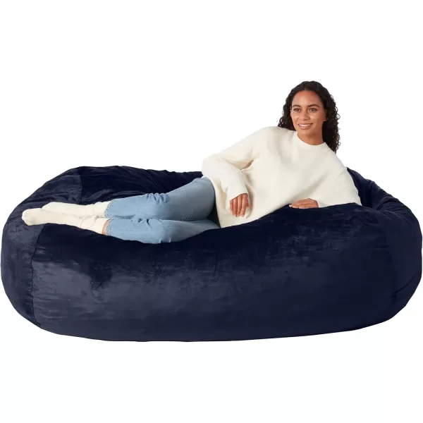 imageAmazon Basics Large Bean Bag Chairs for Adults 6 ft Grey Memory Foam Filled with Solid Microfiber CoverBlue