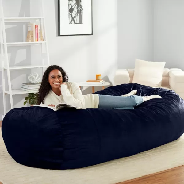 imageAmazon Basics Large Bean Bag Chairs for Adults 6 ft Grey Memory Foam Filled with Solid Microfiber CoverBlue