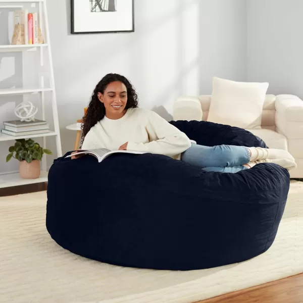 imageAmazon Basics Large Bean Bag Chairs for Adults 6 ft Grey Memory Foam Filled with Solid Microfiber CoverBlue