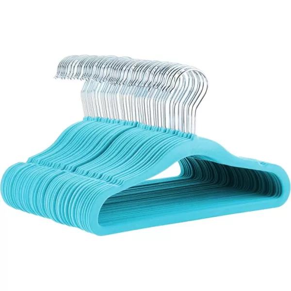 imageAmazon Basics Kids Velvet NonSlip Clothes Hangers babytoddler 116 Inches for baby clothes Pack of 30 GrayBlue
