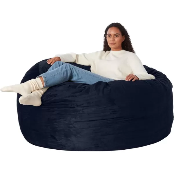 imageAmazon Basics Large Bean Bag Chairs for Adults 6 ft Grey Memory Foam Filled with Solid Microfiber CoverBlue