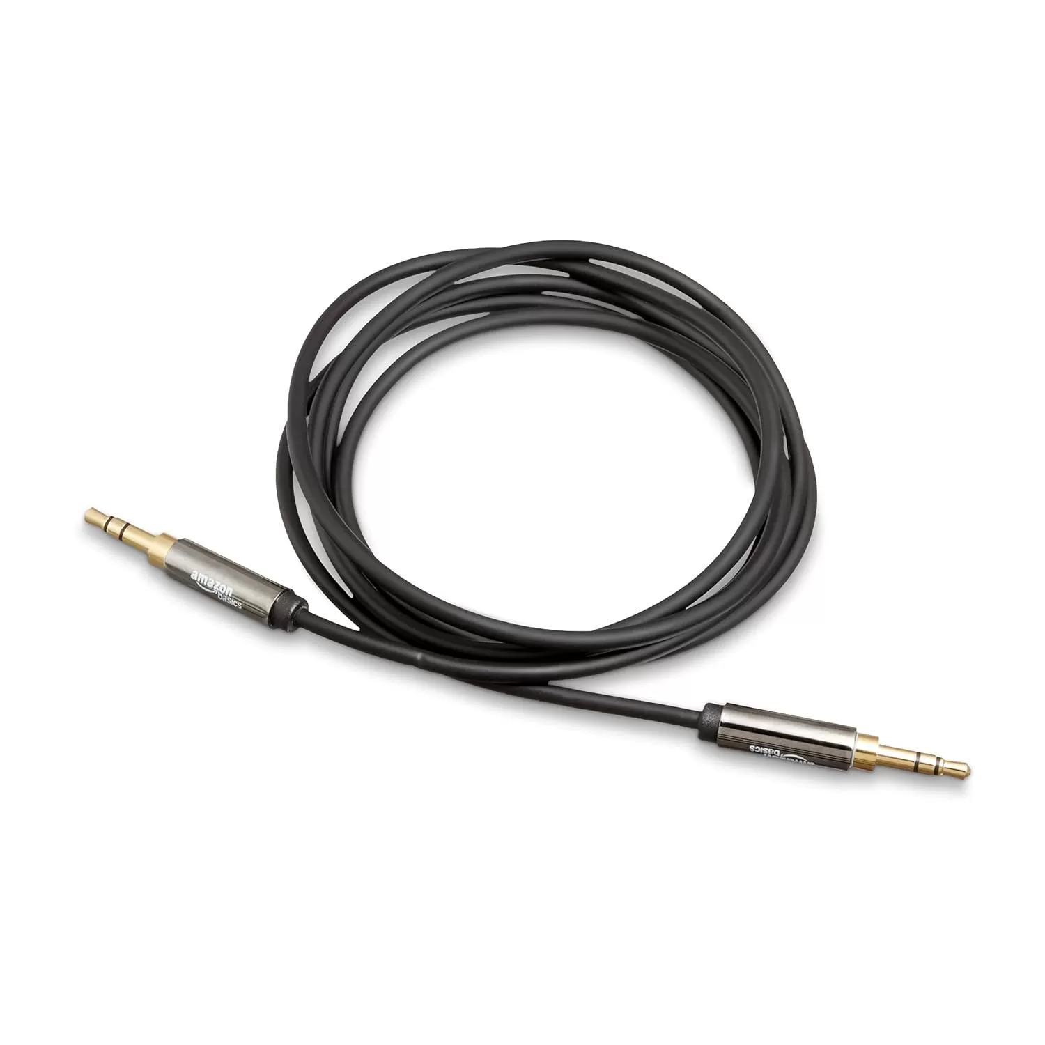imageAmazon Basics 35mm Aux Audio Cable for Stereo Speaker or Subwoofer with GoldPlated Plugs 4 Foot BlackBlack
