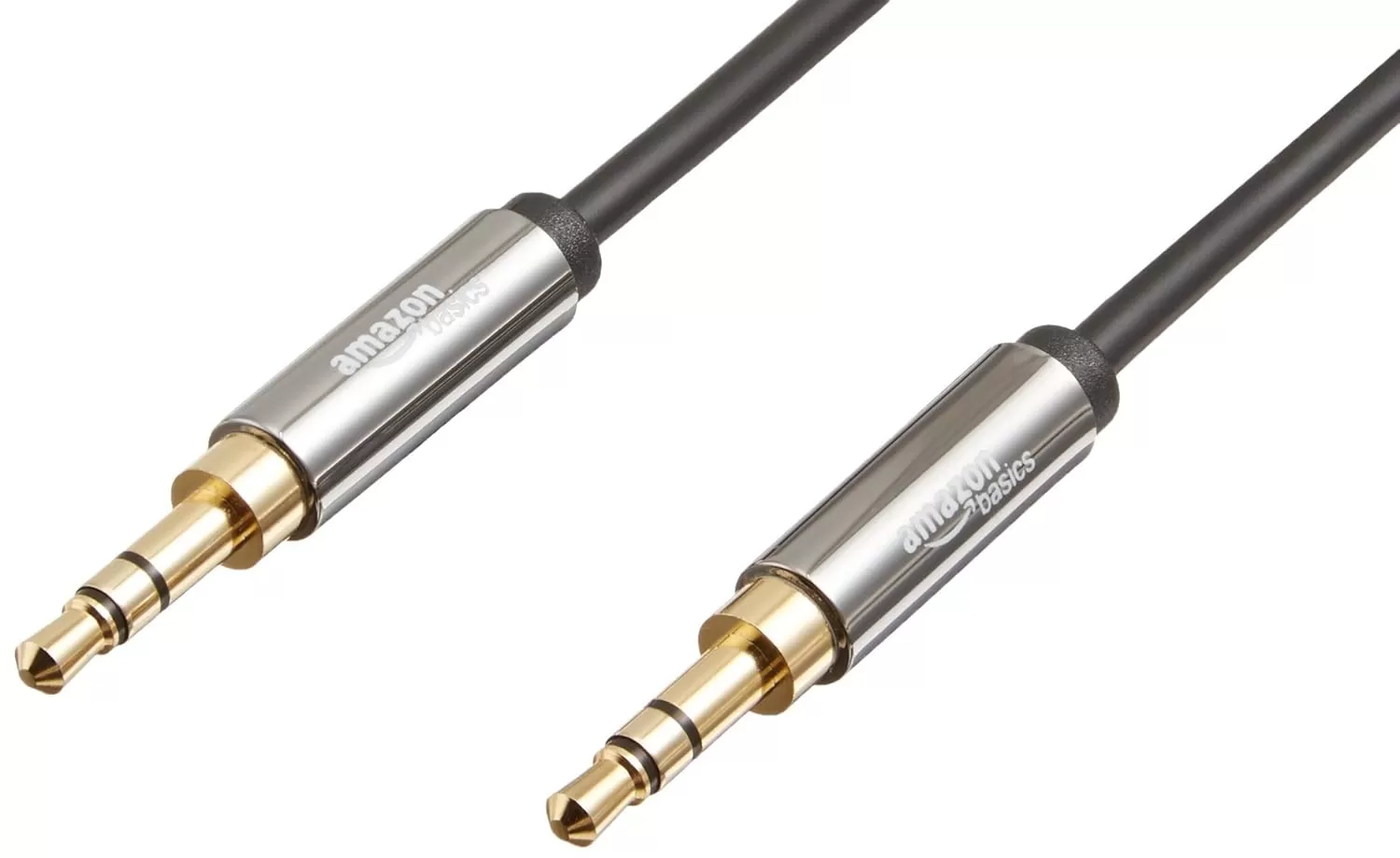 imageAmazon Basics 35mm Aux Audio Cable for Stereo Speaker or Subwoofer with GoldPlated Plugs 4 Foot BlackBlack