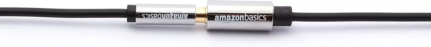 imageAmazon Basics 35mm Aux Jack Audio Extension Cable Male to Female Adapter for Headphone or Smartphone 6 Foot Black6 Feet
