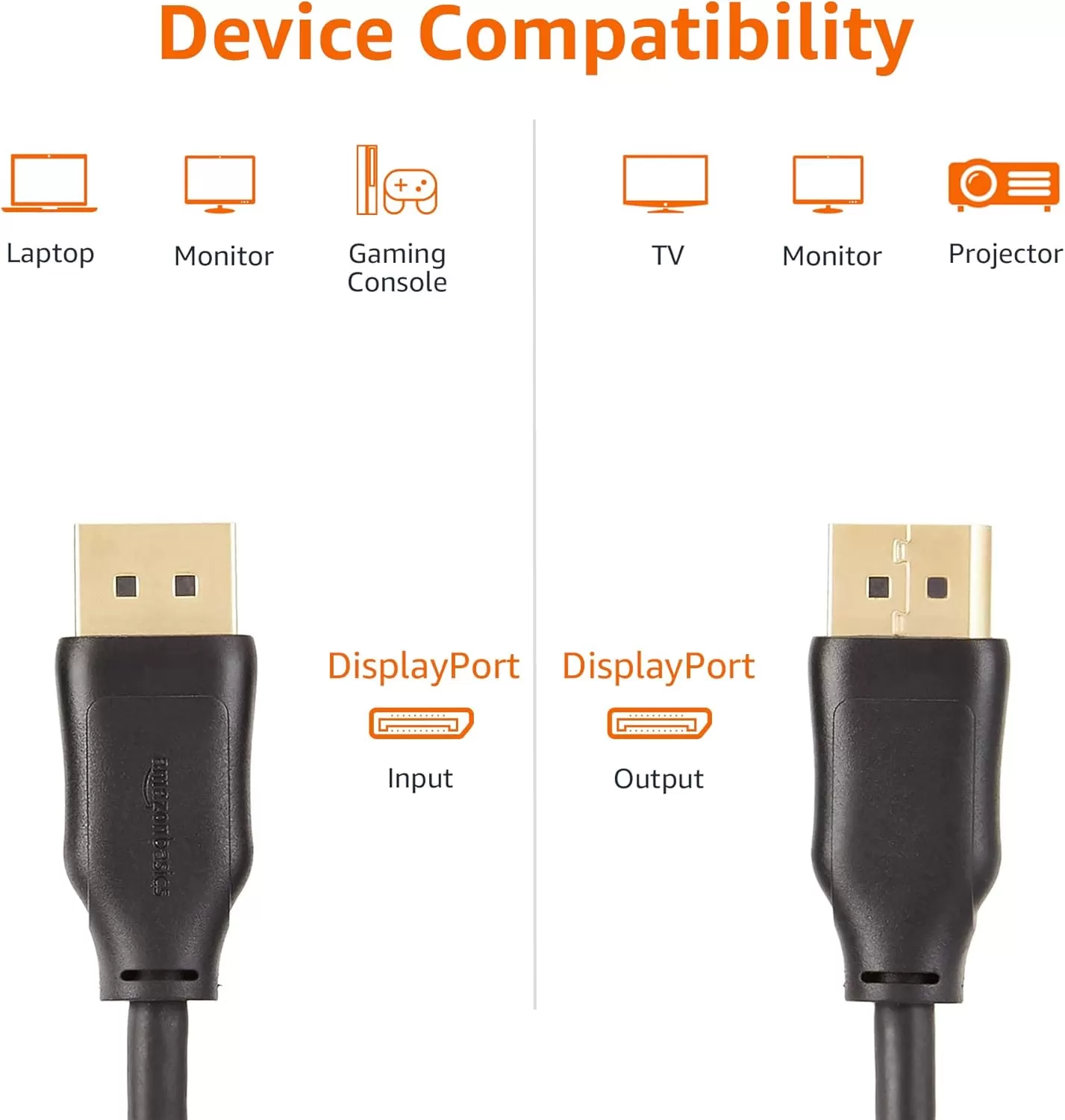 imageAmazon Basics DisplayPort to DisplayPort HD Display Cable  6 Feet 52 Count Black10Pack