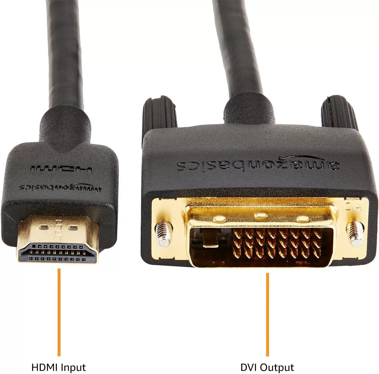 imageAmazon Basics HDMI to DVI Adapter Cable BiDirectional 1080p Gold Plated Black 6 Feet 36Packs