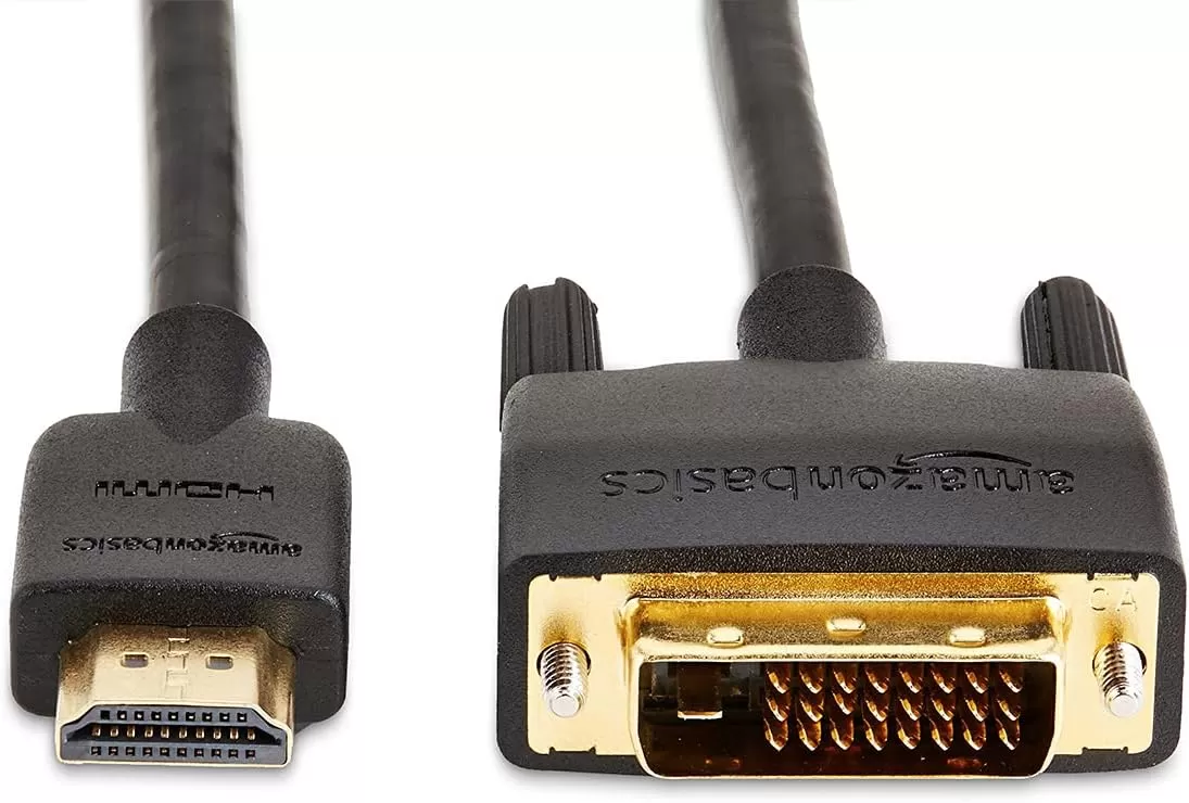 imageAmazon Basics HDMI to DVI Adapter Cable BiDirectional 1080p Gold Plated Black 6 Feet 36Packs