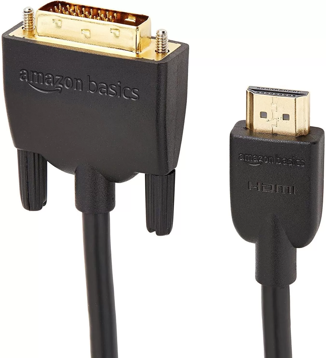 imageAmazon Basics HDMIA to DVI Male Adapter Cable BiDirectional 1080P GoldPlated 3 ft09 m Single Pack Black10 ft