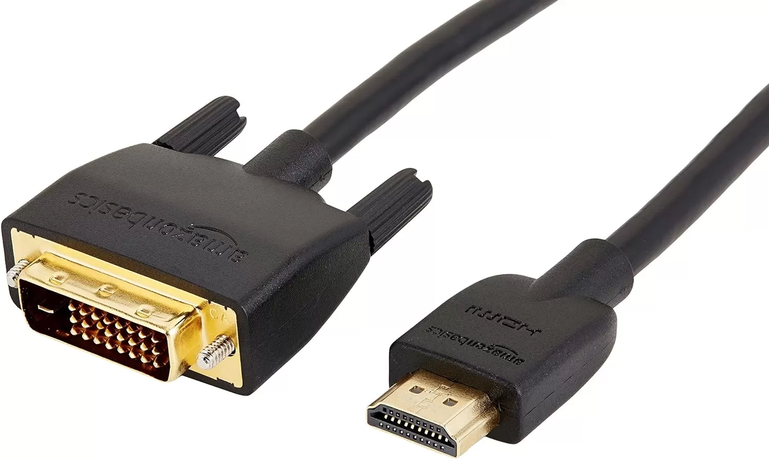 imageAmazon Basics HDMIA to DVI Male Adapter Cable BiDirectional 1080P GoldPlated 3 ft09 m Single Pack Black3 ft