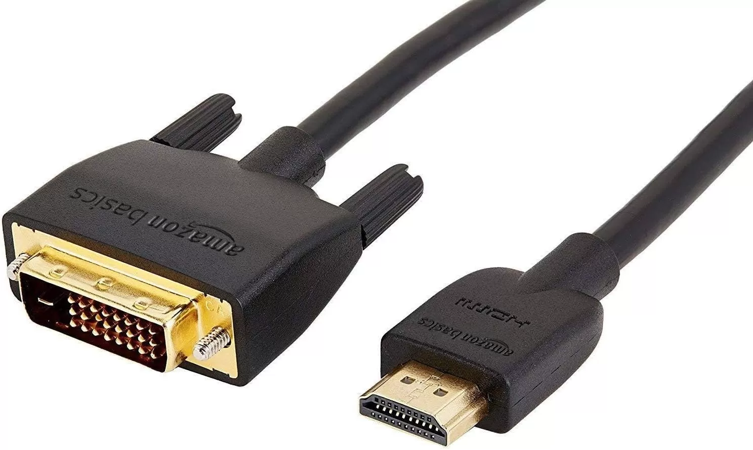 imageAmazon Basics HDMIA to DVI Male Adapter Cable BiDirectional 1080P GoldPlated 3 ft09 m Single Pack Black6 ft
