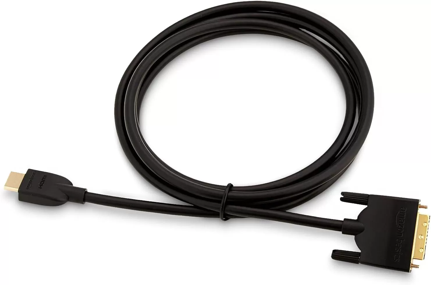imageAmazon Basics HDMIA to DVI Male Adapter Cable BiDirectional 1080P GoldPlated 3 ft09 m Single Pack Black6 ft