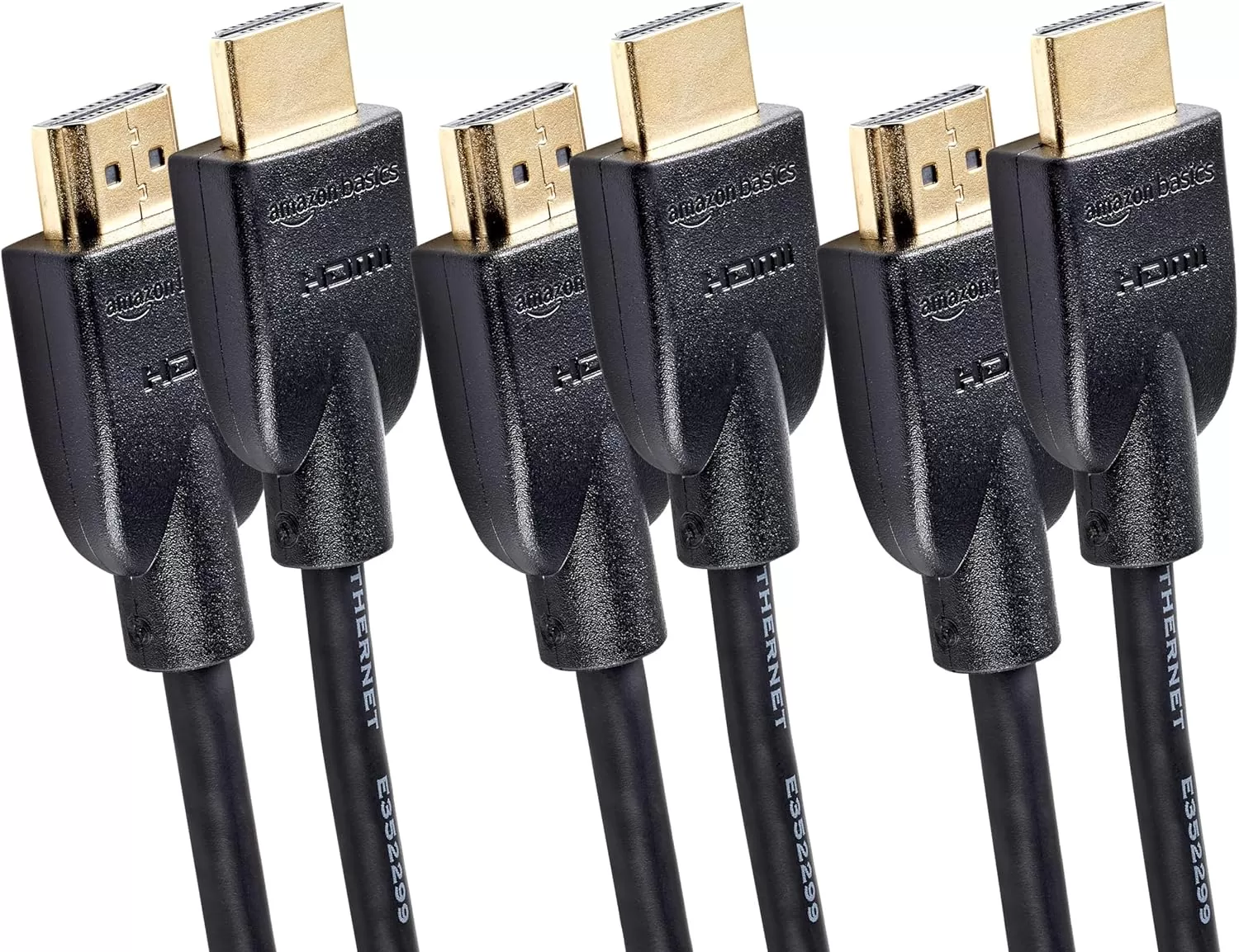 imageAmazon Basics HighSpeed 4K Ultra HD HDMI 20 CableCord 3ft  09m 18 Gbps 60 Hz 2160p 48 bit MaletoMale Ethernet Ready 3D Black6 Feet