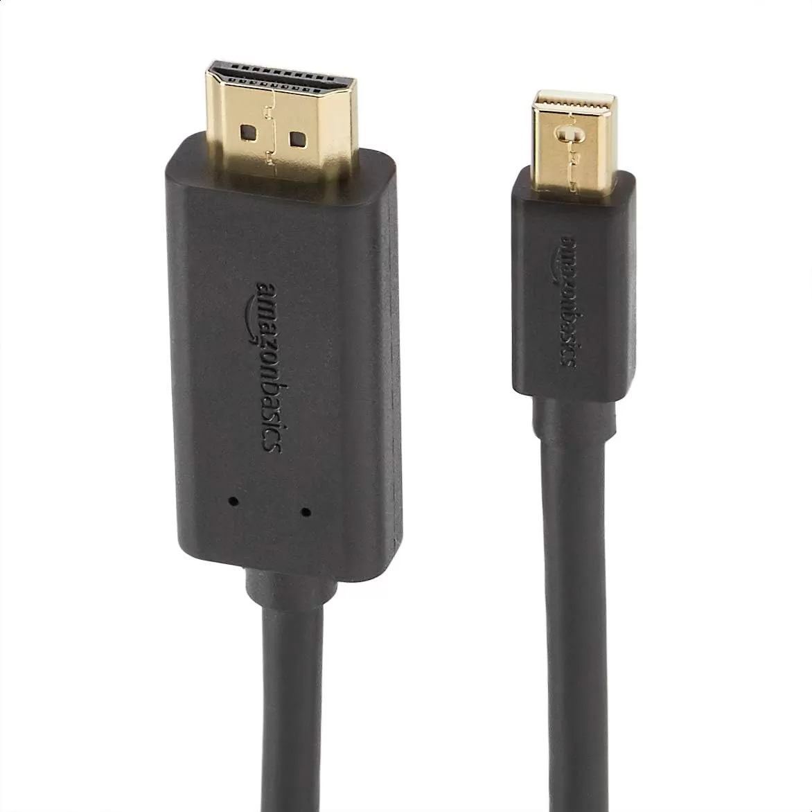 imageAmazon Basics Mini DisplayPort Male to HDMI Male Cable 1080p GoldPlated Plugs 6 Foot Black for Personal Computer10Feet