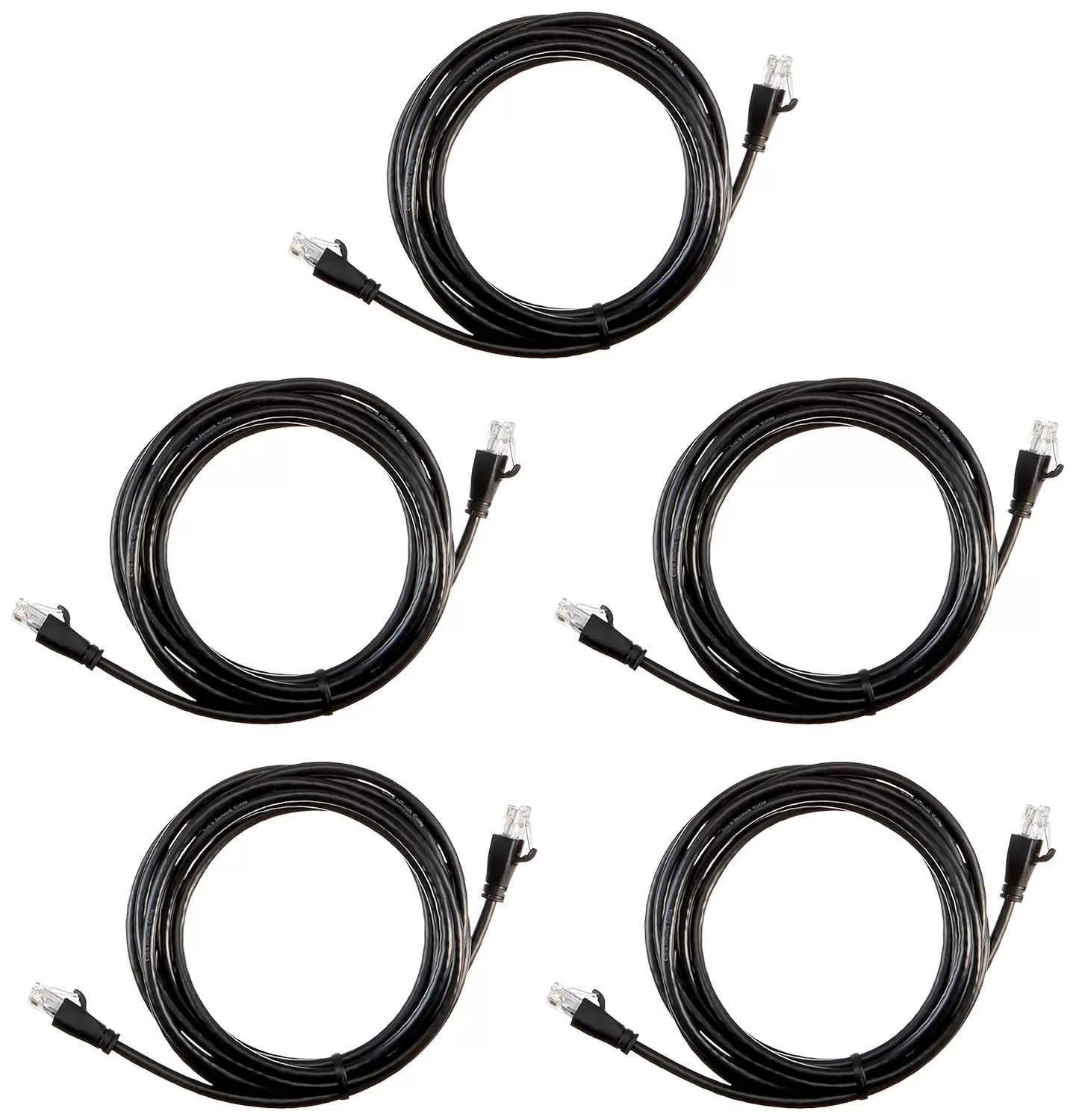 imageAmazon Basics RJ45 Cat6 Ethernet Network Cable for Fast Gaming 1Gbps Transfer Speed Durable GoldPlated Connectors 25 Foot 76 Meters Black10 Foot
