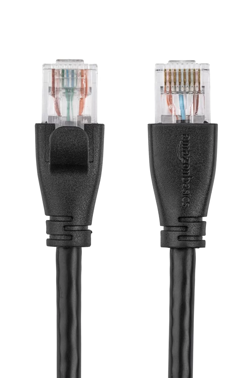 imageAmazon Basics RJ45 Cat6 Ethernet Network Cable for Fast Gaming 1Gbps Transfer Speed Durable GoldPlated Connectors 25 Foot 76 Meters Black10 Foot
