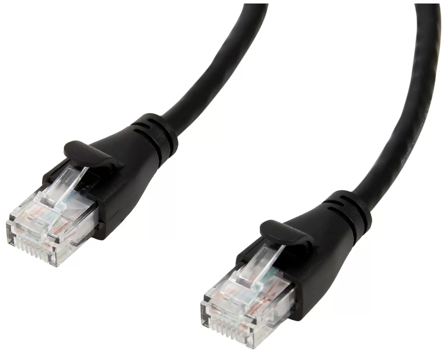 imageAmazon Basics RJ45 Cat6 Ethernet Network Cable for Fast Gaming 1Gbps Transfer Speed Durable GoldPlated Connectors 25 Foot 76 Meters Black14 Foot