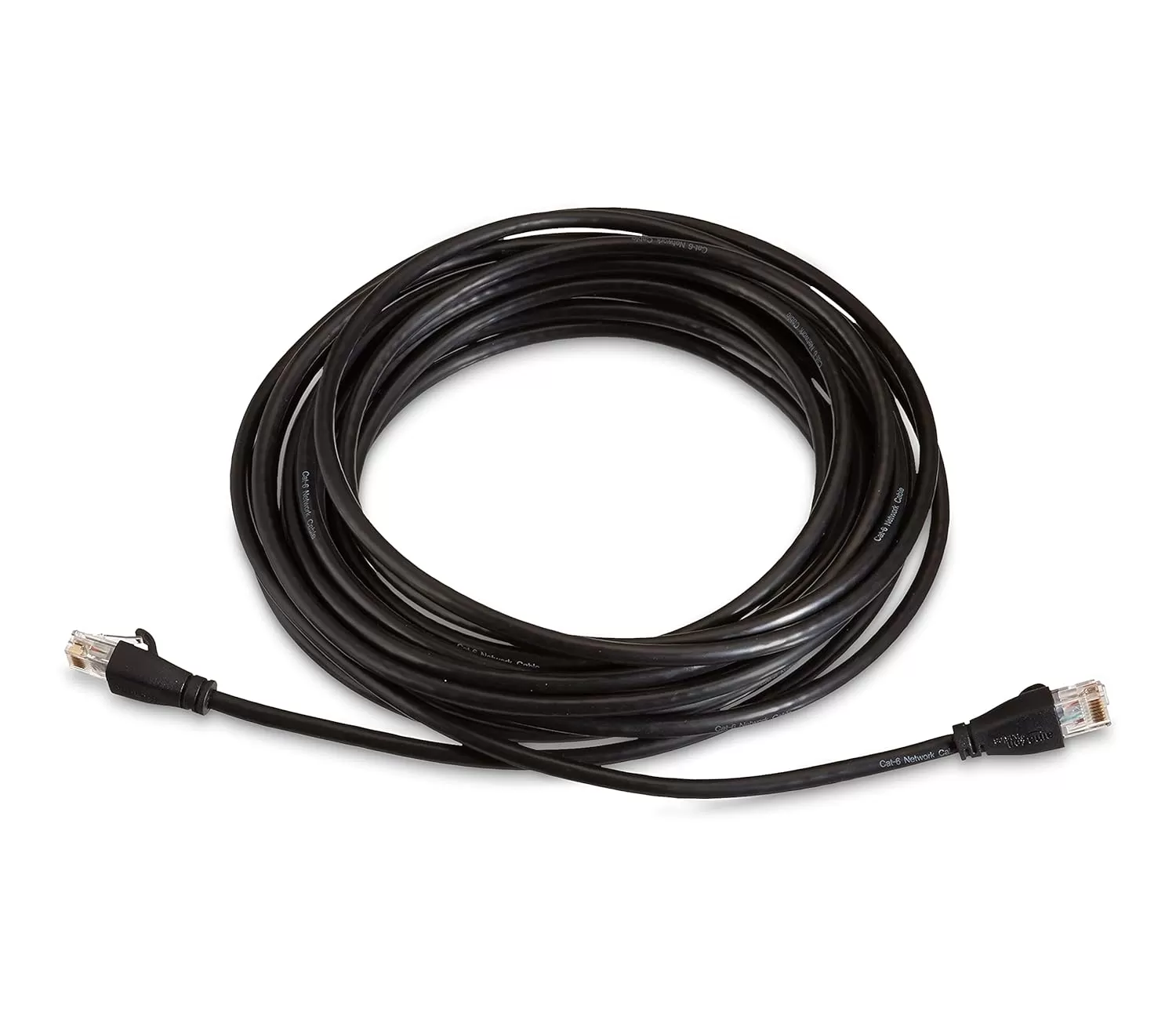imageAmazon Basics RJ45 Cat6 Ethernet Network Cable for Fast Gaming 1Gbps Transfer Speed Durable GoldPlated Connectors 25 Foot 76 Meters Black25 Foot