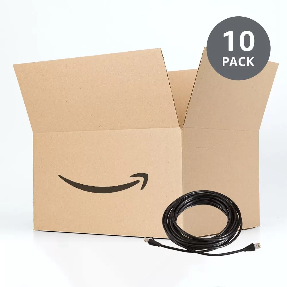 imageAmazon Basics RJ45 Cat6 Ethernet Network Cable for Fast Gaming 1Gbps Transfer Speed Durable GoldPlated Connectors 25 Foot 76 Meters Black25 Foot