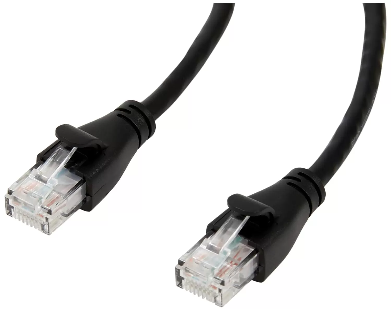 imageAmazon Basics RJ45 Cat6 Ethernet Network Cable for Fast Gaming 1Gbps Transfer Speed Durable GoldPlated Connectors 25 Foot 76 Meters Black3 Foot