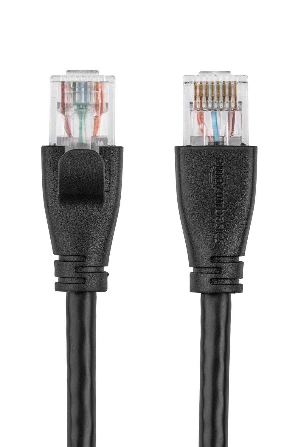 imageAmazon Basics RJ45 Cat6 Ethernet Network Cable for Fast Gaming 1Gbps Transfer Speed Durable GoldPlated Connectors 25 Foot 76 Meters Black50 Foot