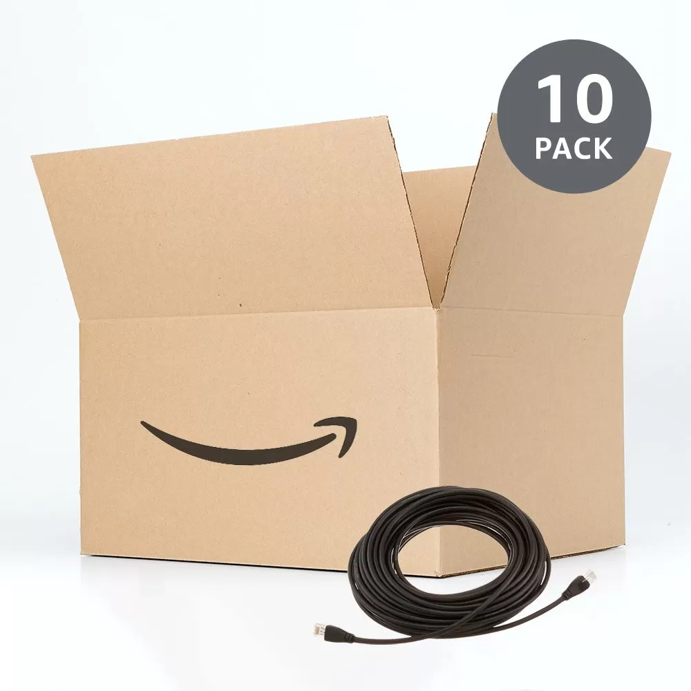 imageAmazon Basics RJ45 Cat6 Ethernet Network Cable for Fast Gaming 1Gbps Transfer Speed Durable GoldPlated Connectors 25 Foot 76 Meters Black50 Foot
