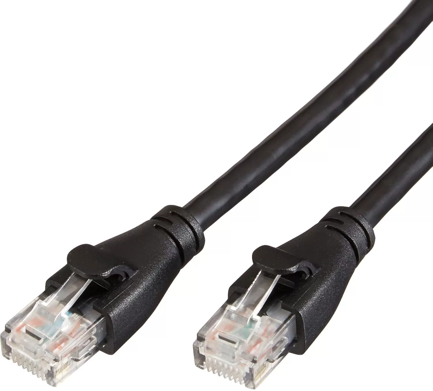 imageAmazon Basics RJ45 Cat6 Ethernet Network Cable for Fast Gaming 1Gbps Transfer Speed Durable GoldPlated Connectors 25 Foot 76 Meters Black50 Foot