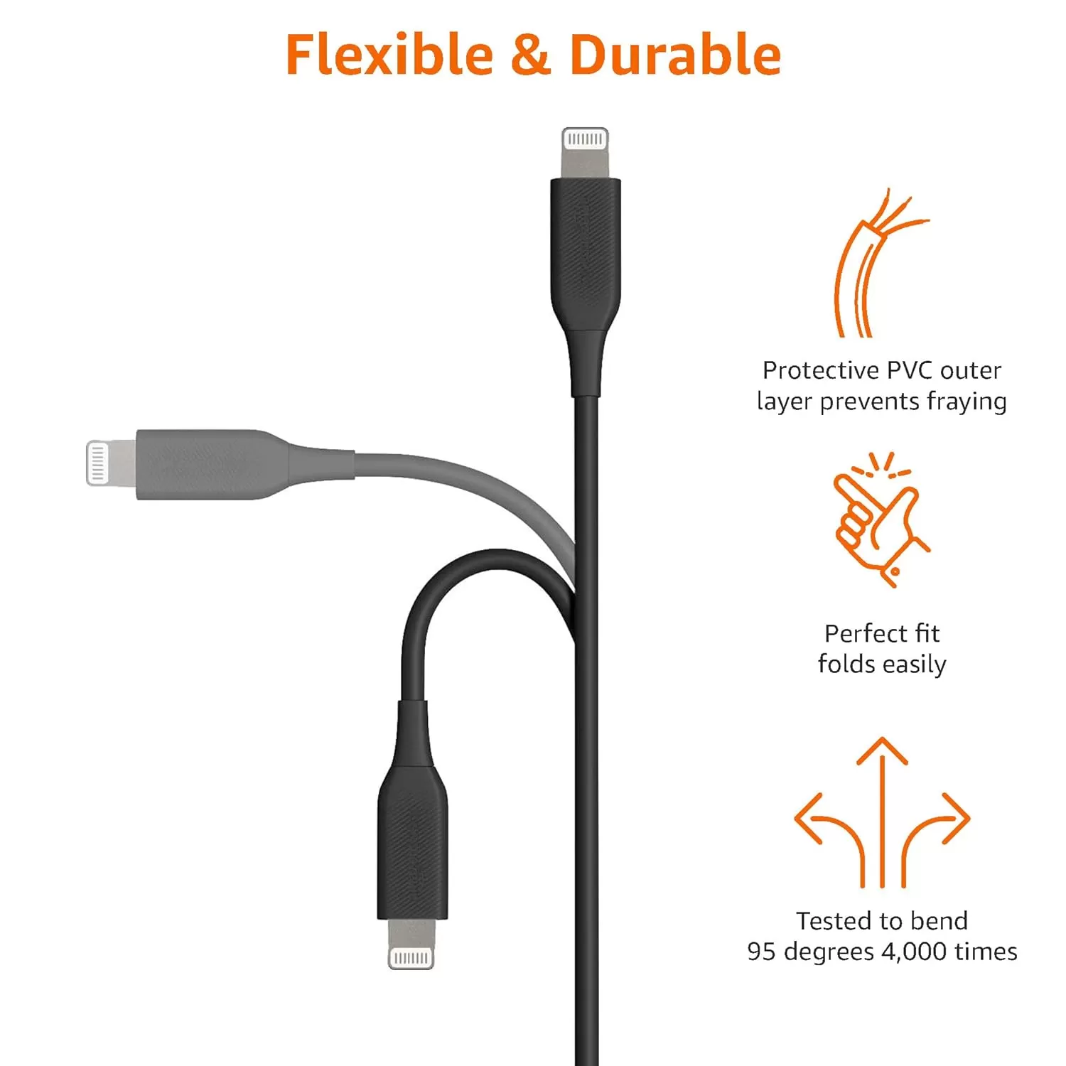 imageAmazon Basics USB20 Type C to Lightning Cable MFi Certified 6 Feet WhiteBlack