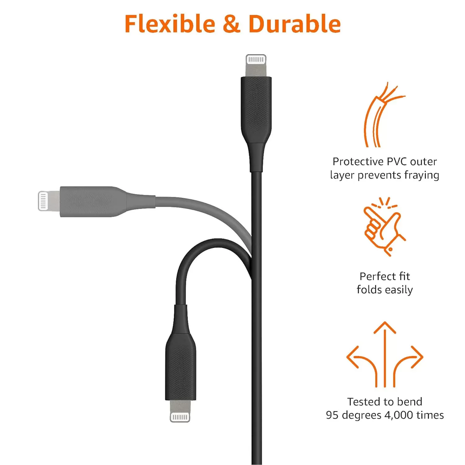 imageAmazon Basics USB20 Type C to Lightning Cable MFi Certified 6 Feet WhiteBlack