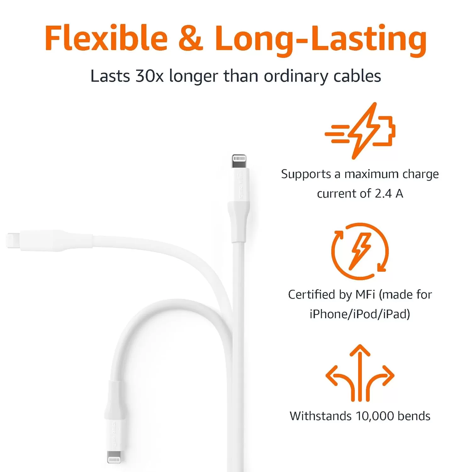 imageAmazon Basics USB20 Type C to Lightning Cable MFi Certified 6 Feet WhiteWhite