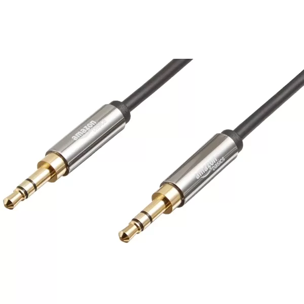 imageAmazon Basics 35mm Aux Audio Cable for Stereo Speaker or Subwoofer with GoldPlated Plugs 4 Foot BlackBlack