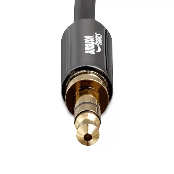 imageAmazon Basics 35mm Aux Audio Cable for Stereo Speaker or Subwoofer with GoldPlated Plugs 4 Foot BlackBlack