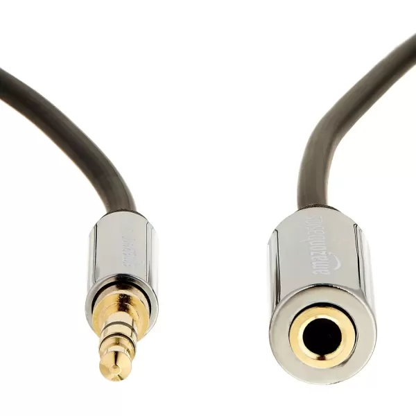 imageAmazon Basics 35mm Aux Jack Audio Extension Cable Male to Female Adapter for Headphone or Smartphone 25 Foot BlackBlack