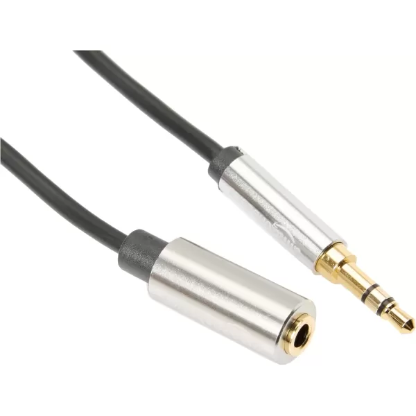 imageAmazon Basics 35mm Aux Jack Audio Extension Cable Male to Female Adapter for Headphone or Smartphone 6 Foot Black12 Feet