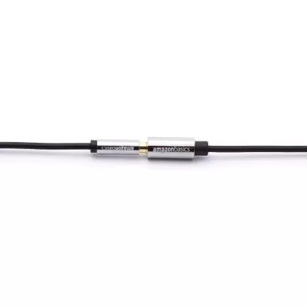 imageAmazon Basics 35mm Aux Jack Audio Extension Cable Male to Female Adapter for Headphone or Smartphone 6 Foot Black12 Feet