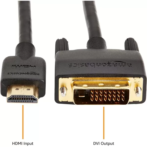 imageAmazon Basics HDMI to DVI Adapter Cable BiDirectional 1080p Gold Plated Black 6 Feet 36Packs