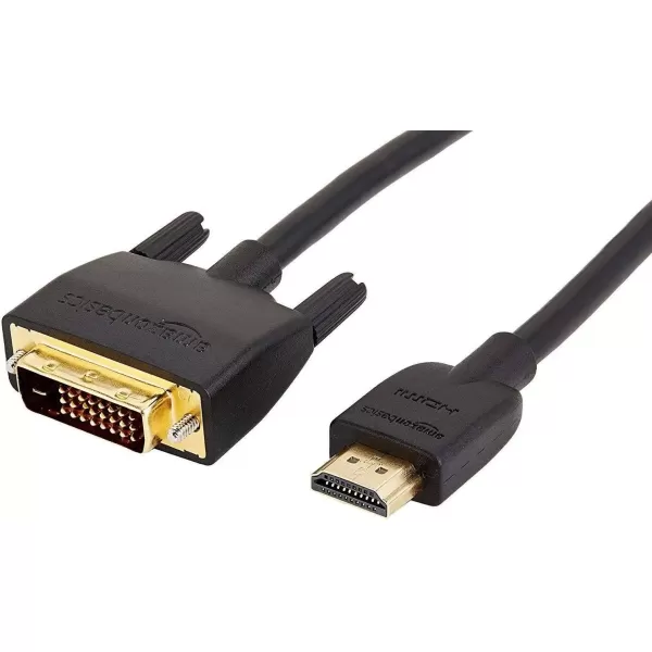 imageAmazon Basics HDMI to DVI Adapter Cable BiDirectional 1080p Gold Plated Black 6 Feet 36Packs