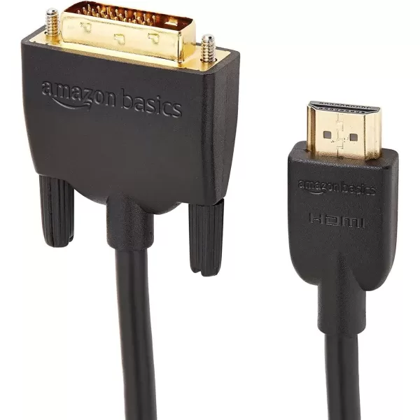 imageAmazon Basics HDMIA to DVI Male Adapter Cable BiDirectional 1080P GoldPlated 3 ft09 m Single Pack Black10 ft