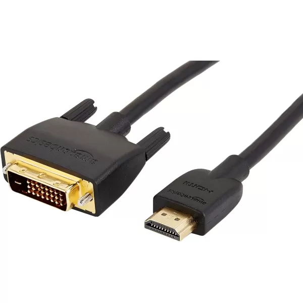 imageAmazon Basics HDMIA to DVI Male Adapter Cable BiDirectional 1080P GoldPlated 3 ft09 m Single Pack Black10 ft