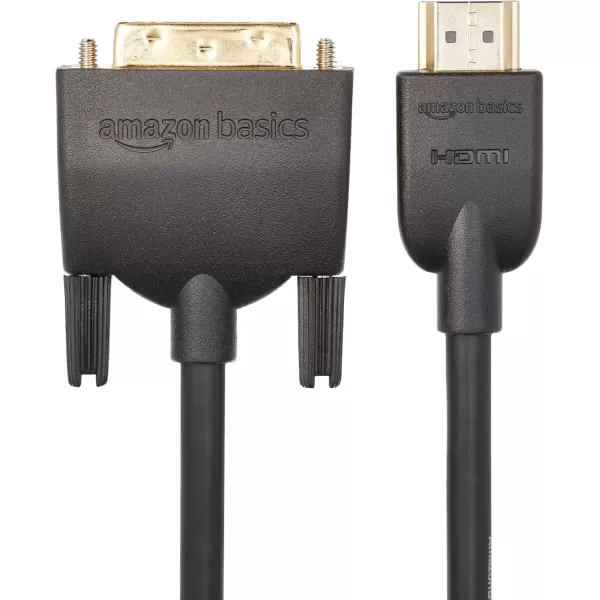 imageAmazon Basics HDMIA to DVI Male Adapter Cable BiDirectional 1080P GoldPlated 3 ft09 m Single Pack Black6 ft