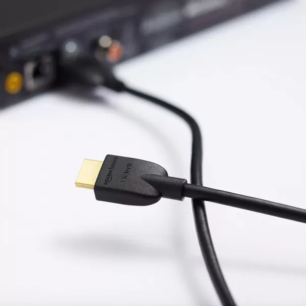 imageAmazon Basics HighSpeed 4K Ultra HD HDMI 20 CableCord 3ft  09m 18 Gbps 60 Hz 2160p 48 bit MaletoMale Ethernet Ready 3D Black25 Feet