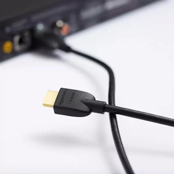 imageAmazon Basics HighSpeed 4K Ultra HD HDMI 20 CableCord 3ft  09m 18 Gbps 60 Hz 2160p 48 bit MaletoMale Ethernet Ready 3D Black3 Feet