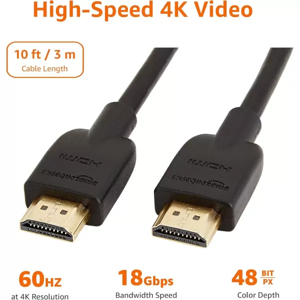 imageAmazon Basics HighSpeed 4K Ultra HD HDMI 20 CableCord 6 feet 1Pack Case of 84 18 Gbps 60 Hz 2160p 48 bit MaletoMale Ethernet Ready 3D Black10 Feet