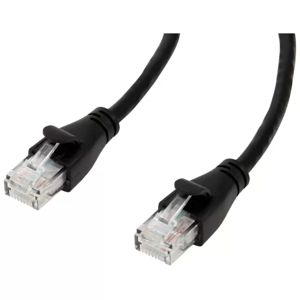 imageAmazon Basics RJ45 Cat6 Ethernet Network Cable for Fast Gaming 1Gbps Transfer Speed Durable GoldPlated Connectors 25 Foot 76 Meters Black10 Foot
