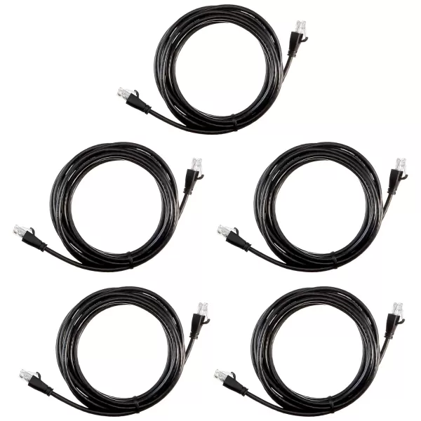 imageAmazon Basics RJ45 Cat6 Ethernet Network Cable for Fast Gaming 1Gbps Transfer Speed Durable GoldPlated Connectors 25 Foot 76 Meters Black10 Foot
