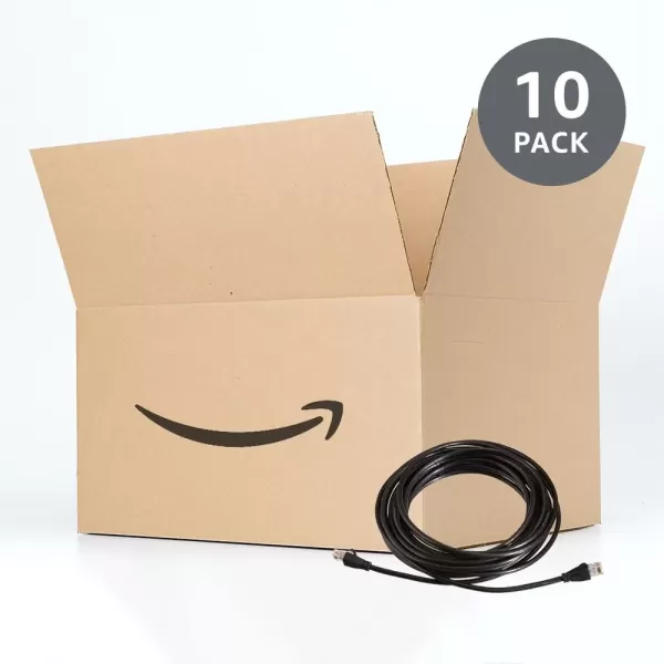 imageAmazon Basics RJ45 Cat6 Ethernet Network Cable for Fast Gaming 1Gbps Transfer Speed Durable GoldPlated Connectors 25 Foot 76 Meters Black25 Foot