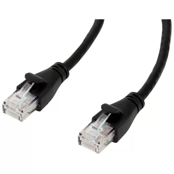 imageAmazon Basics RJ45 Cat6 Ethernet Network Cable for Fast Gaming 1Gbps Transfer Speed Durable GoldPlated Connectors 25 Foot 76 Meters Black25 Foot