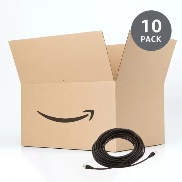imageAmazon Basics RJ45 Cat6 Ethernet Network Cable for Fast Gaming 1Gbps Transfer Speed Durable GoldPlated Connectors 25 Foot 76 Meters Black50 Foot